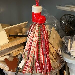Festive Red Boot shaker tassel
